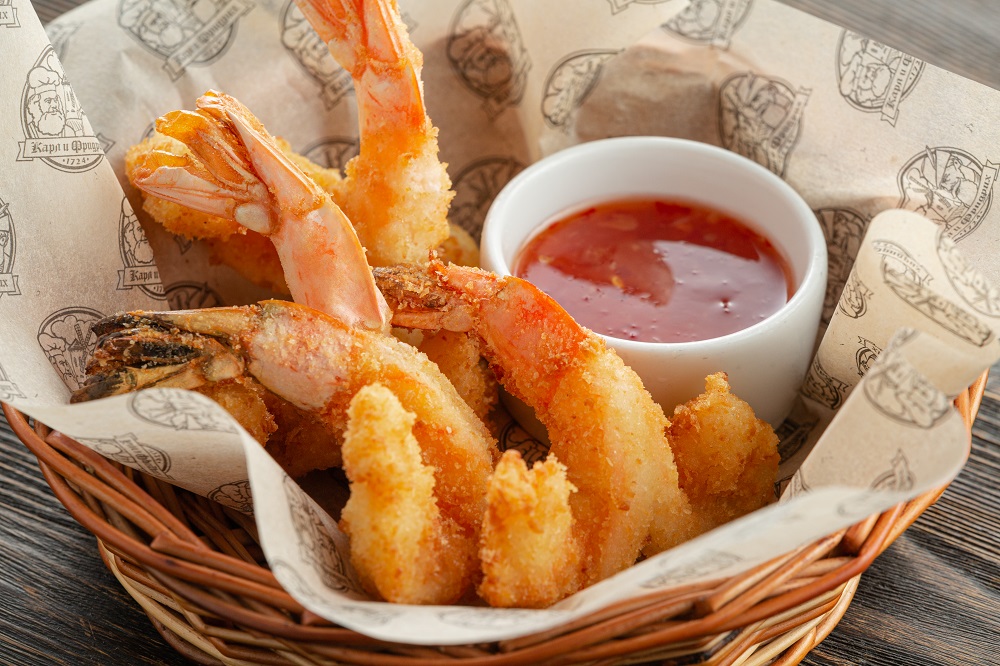 Deep fried tiger shrimps